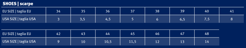 Freem Shoe Size Chart